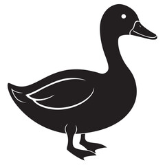 Black Silhouette of a Duck