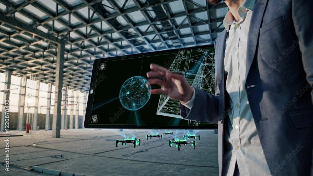 Poster exploring the integration of drones and augmented reality in construction sites