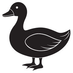 Black Silhouette of a Duck