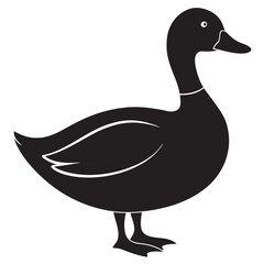 Black Silhouette of a Duck