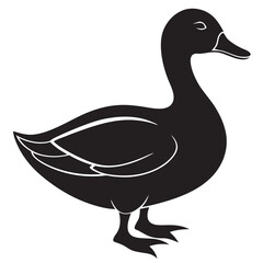 Black Silhouette of a Duck