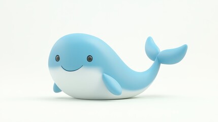 Obraz premium Cute Cartoon Whale 3D Render - 3D renderings