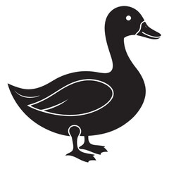 Black Silhouette of a Duck