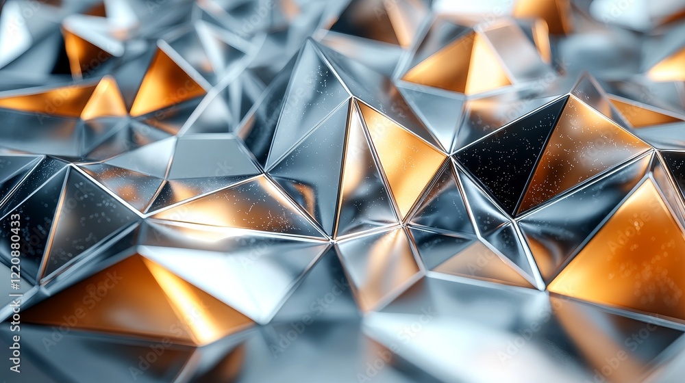 Poster dynamic geometric reflection abstract art minimalistic design studio setting close-up modern aesthet