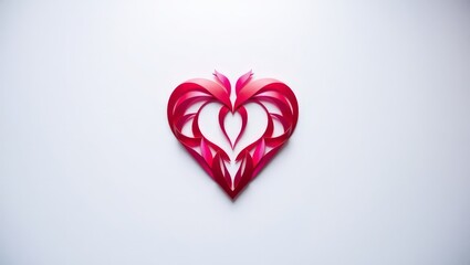 Obraz premium Valentine Heart Logo Design – Elegant red heart shapes ideal for love-themed designs and ads