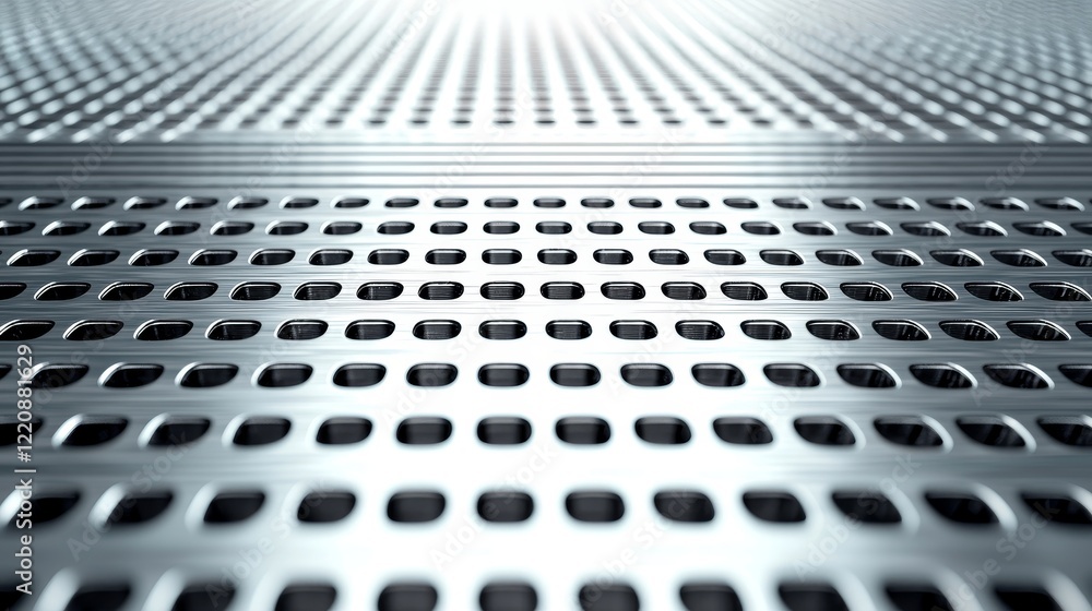 Poster Exploring industrial design patterns factory floor image analysis metal surface close perspective modern aesthetics