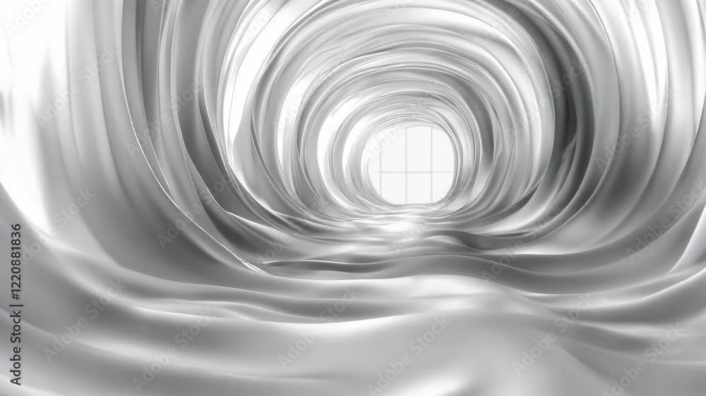 Aufkleber abstract grayscale tunnel a 3d rendered infinite corridor with smooth curves and bright light