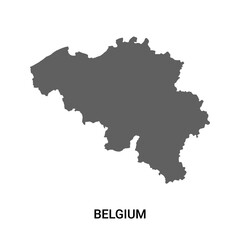 Obraz premium map of Belgium with highlighted Belgium map in gray on a white background