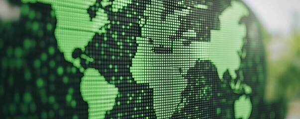 Fototapeta premium Green supply chain hubs enhancing global trade sustainability metrics