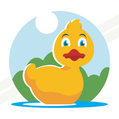 Yellow little duck illustration