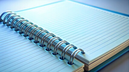 Blank Spiral Notebook with Blue Lined Paper - Copy Space for Text or Design