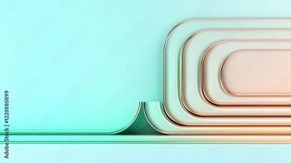 Poster dynamic waves of abstract shapes digital space graphic design modern aesthetic perspective visual in