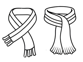 scarf outline coloring book page line art vector,scarf outline illustration