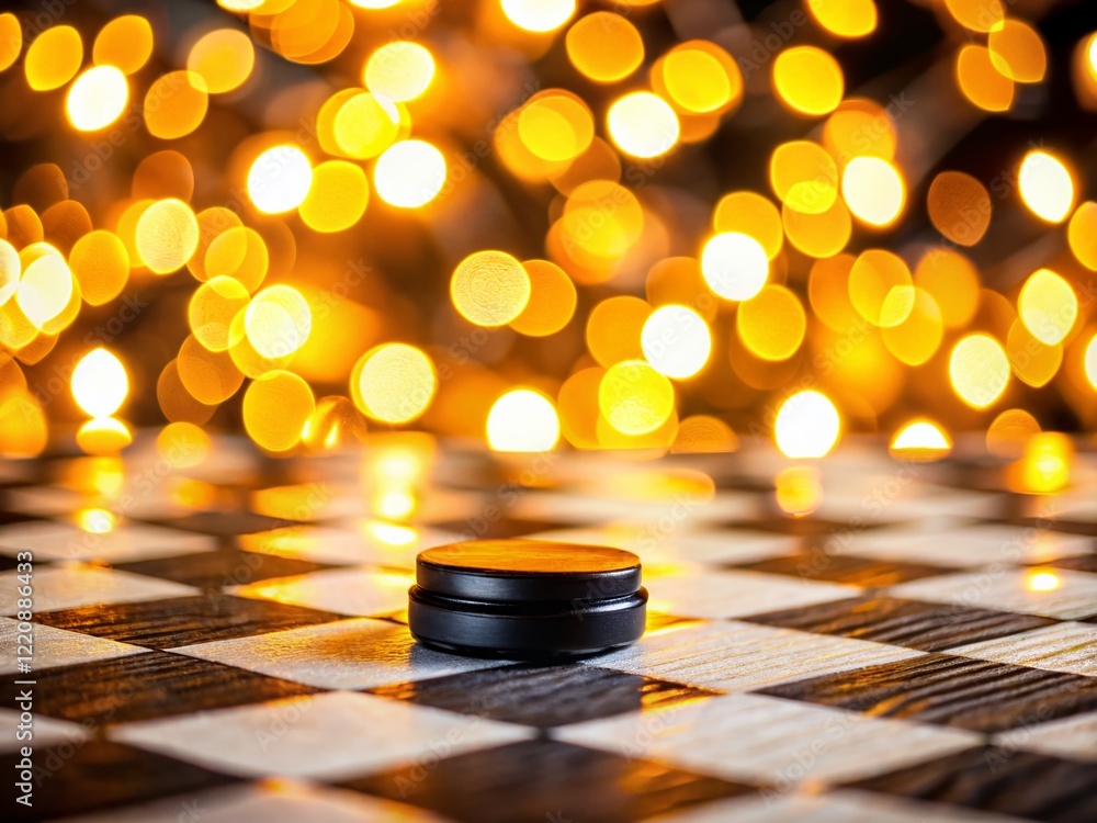 Poster bokeh lights on white checkered background - perfect for print design