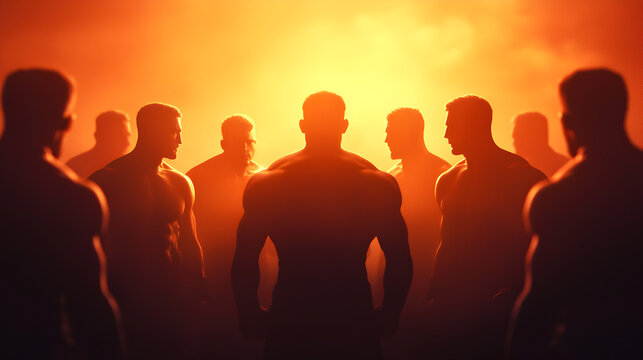 Intense Mixed Martial Arts Tournament with Dynamic Fighters in Action - Powered by Adobe