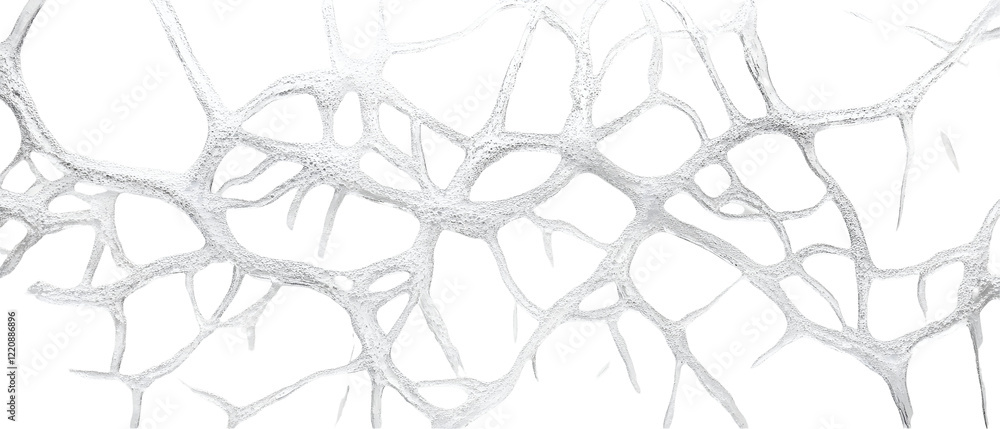 Poster frosted windowpane with intricate natural patterns. isolated on white background, clipping path -