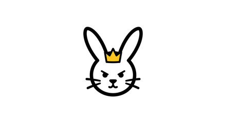 Fototapeta premium Bad Bunny Cartoon Logo Design with Rabbit Character