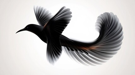 Fototapeta premium Abstract Bird in Flight: A Study in Motion and Form