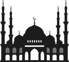 Elegant Mosque Silhouette Vector Illustration