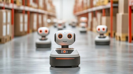 Obraz premium Warehouse robots leading sustainable logistics innovations globally