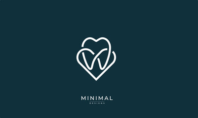 Love heart logo with a Tooth , Love dental logo