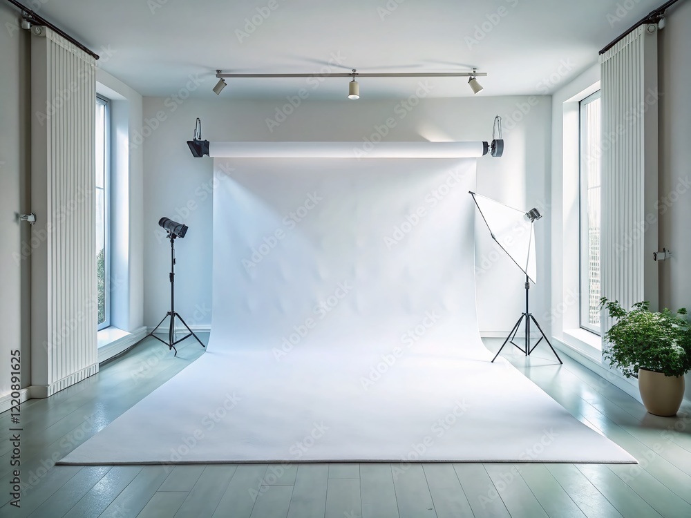 Poster clean white background with ample copy space: perfect for product displays and branding