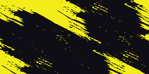 Yellow and black backdrop with dot halftone pattern element. Abstract brush grunge background. retro comic concept for your graphic design, banner or poster. Vector illustration.