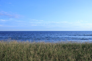 秋の鎌倉・七里ヶ浜海岸の風景