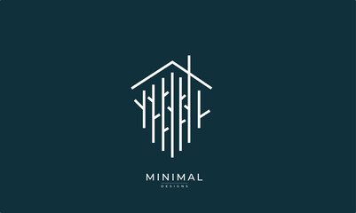 Minimal house tree logo , house wood logo , jungle house logo