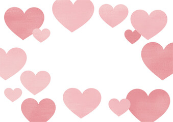 ハートの手書き風イラスト背景・かわいい素材