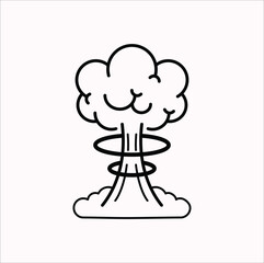 The cloud has a spiraling effect around its stem and an arrow pointing downward at the base, which could. Vector illustration design. Eps 10.