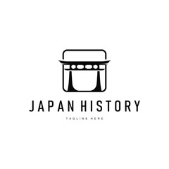 Japan torii gate logo japanese histori gate with minimalist concept is simple silhouette temple icon design