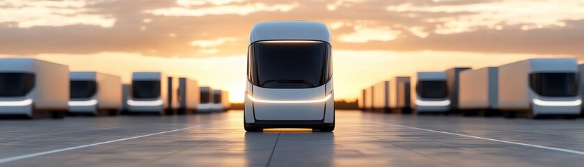 Obraz premium Zero-emission logistics efforts thriving globally across urban freight hubs globally