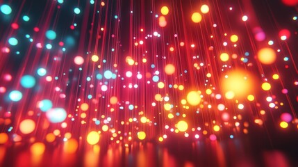 Abstract Colorful Lights Falling Downward