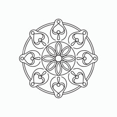 mandala for Henna, Mehndi, tattoos, decorative ornaments in ethnic oriental style, coloring book pages