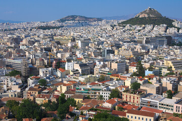 panoramic view on Athens, Greece