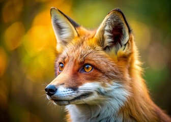 Fototapeta premium Close-up Red Fox Portrait, Wildlife Photography, Nature Image, Wild Animal