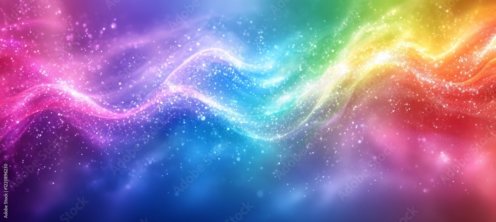 Poster abstract rainbow colorful spectrum light wave. generative ai technology.