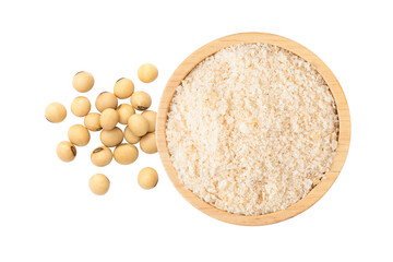 Soy powder isolated on white