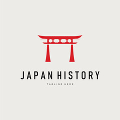 Japan torii gate logo japanese histori gate with minimalist concept is simple silhouette temple icon design