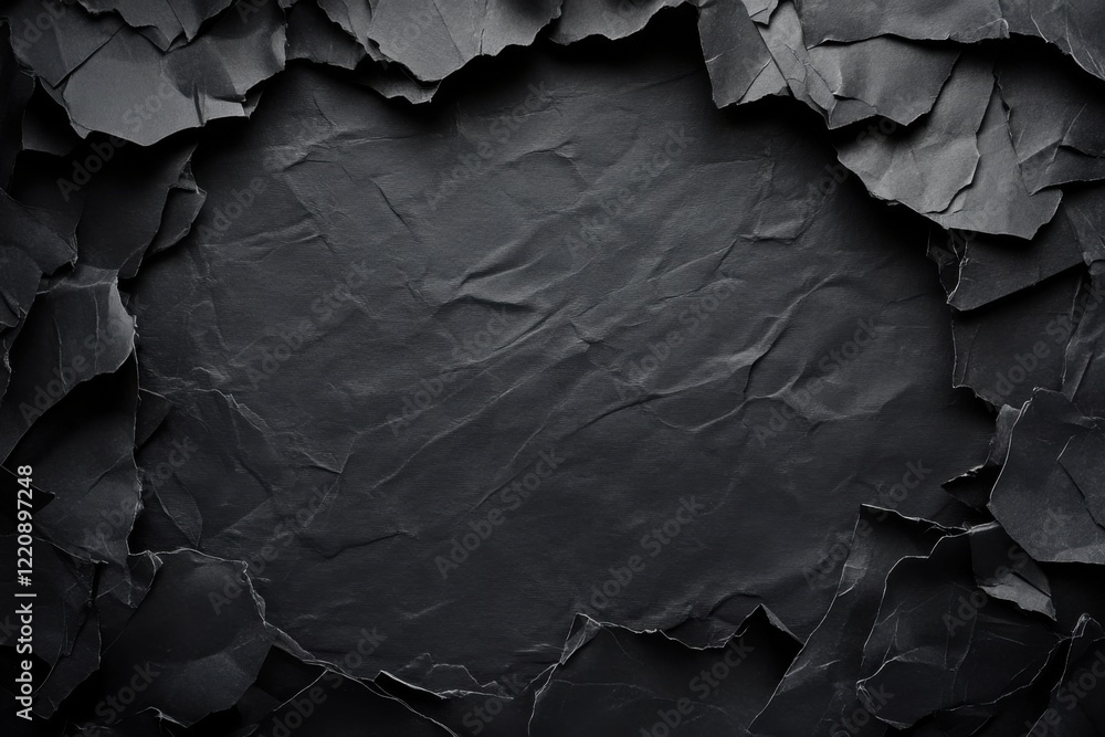 Poster textured black paper backdrop with sharp details and realistic lighting for creative projects or des
