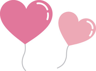 ハートの風船イラスト素材・かわいい・バレンタイン