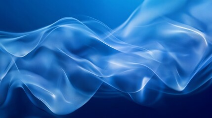 Blue wavy silken veil abstract flowing background.