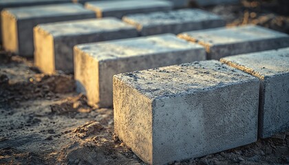 Concrete Blocks Forming a Foundation Base