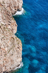 Cliffs of Cap De Barbaria, Formentera, Balearic islands, Spain.