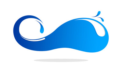 Floating water with shadow design vector