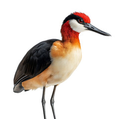 Obraz premium Angled view full body shot of an extremely perfect looking single Madagascar Jacana animal isolated on a white transparent background