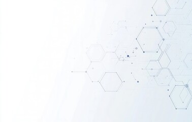 Abstract white background with a hexagonal pattern for a technology and science concept, 3D rendering