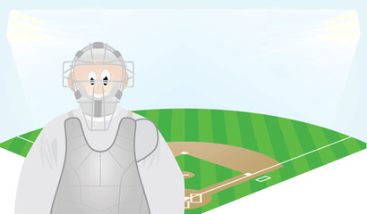 Baseball player on field. vector