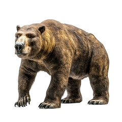 Fototapeta premium Angled view full body shot of an extremely perfect looking single Megatherium animal isolated on a white transparent background